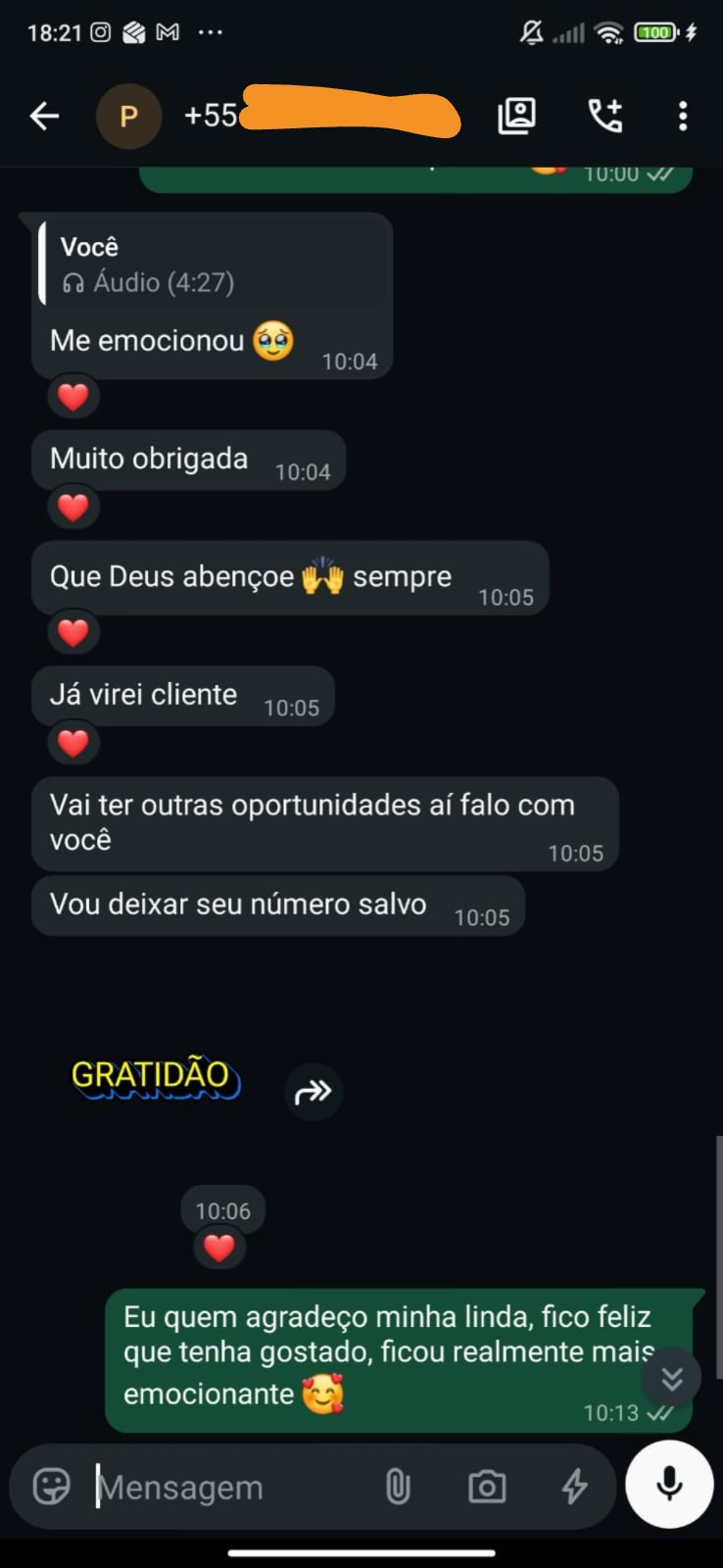 Depoimento real de cliente